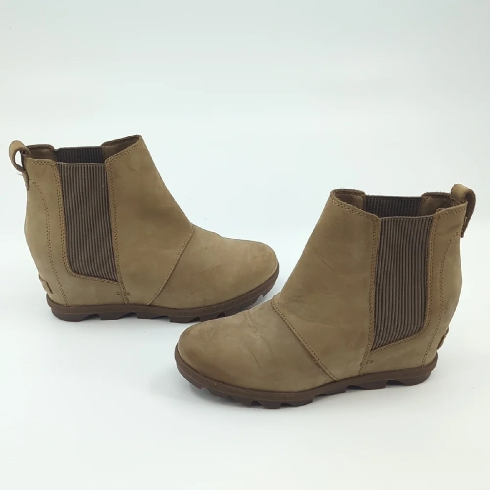 SOREL Joan of Arctic Wedge II Chelsea Bootie Ash Brown Waterproof Sz 9.5 - Picture 7 of 10